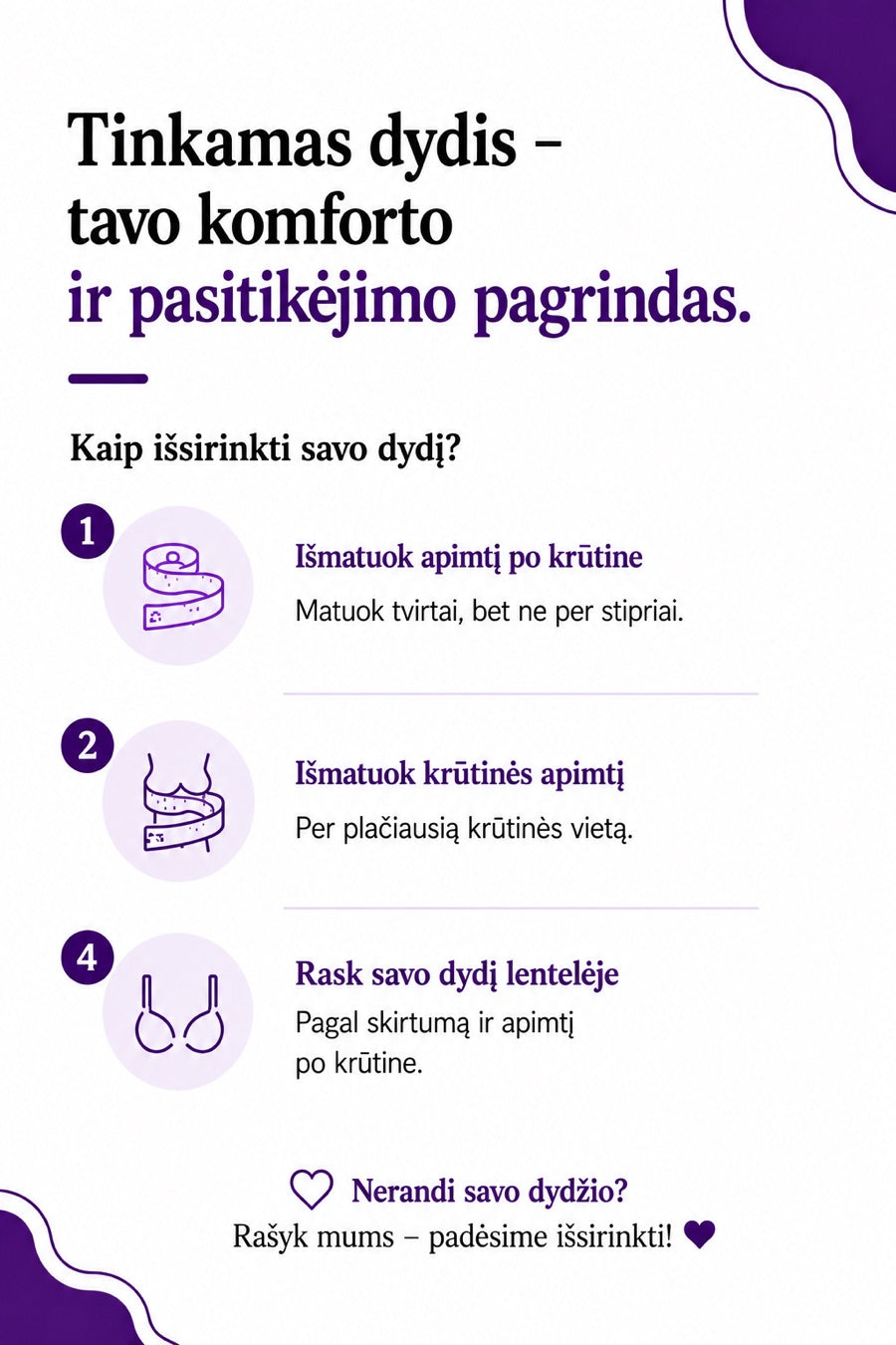 Kaip išsirinkti dydį